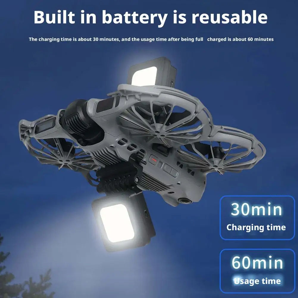 For DJI Neo 2 Multi-function Night Flight Navigation Light Rechargeable Top Bottom LED Searching Flashlight Drone Accessories