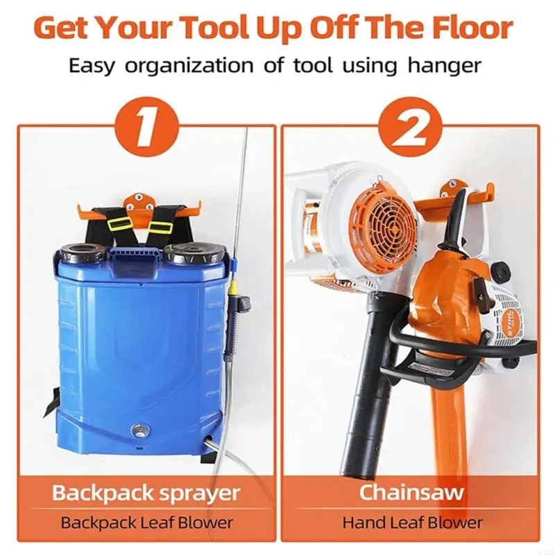 L1EE 1/2Pcs Backpack Leaf Blower Hanger Rack Backpack Sprayer Wall Mount Rack Holder Wall Hanger Garage Organization Storage