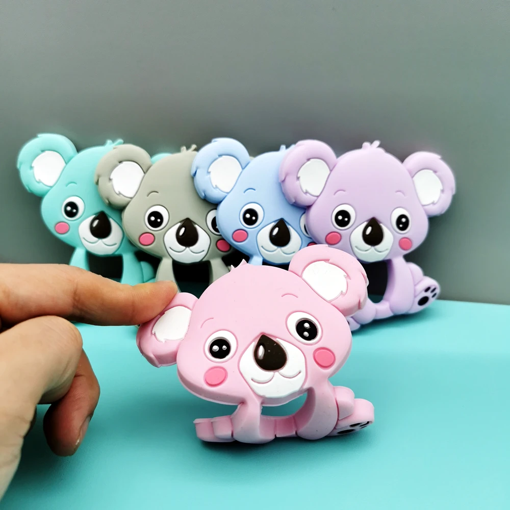 1pc bebê koala alimentos grad silicone mordedor pingentes chupeta cadeias colar diy acessórios para infantil dentição brinquedos kawaii presente