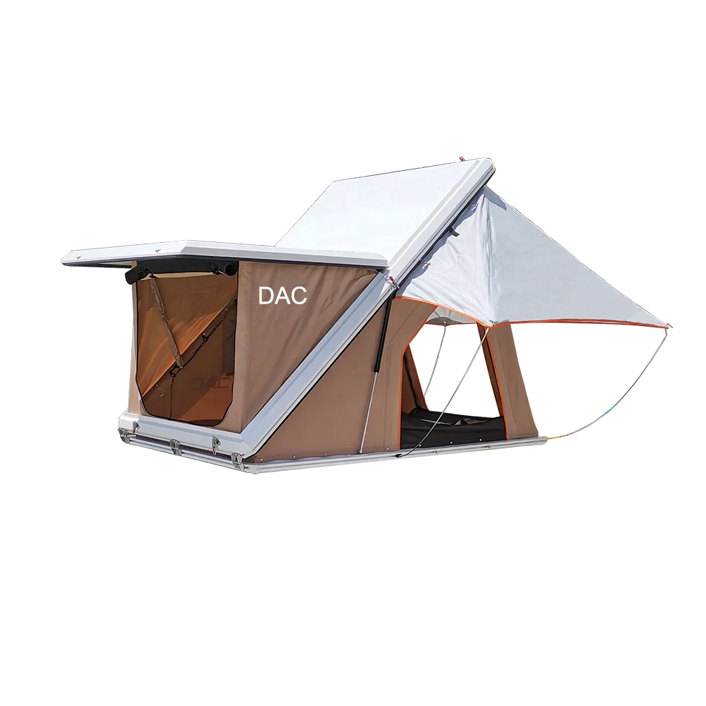 Hard shell aluminum roof tent portable folding design canvas polyester fabric all season family winter car hiking