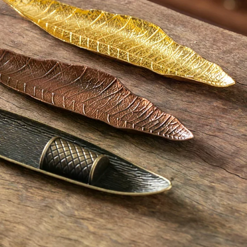 1pcs Incense Holder Ash Catcher Long Leafs Censer Meditation Home Decor Accessories Sandalwood Thread Incense Burner