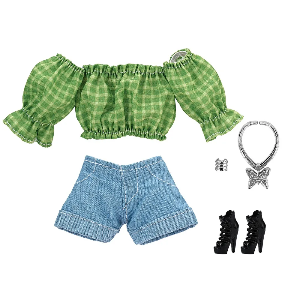 

Fashion Floral Shirt Travel Style DIY Accessories Bubble Sleeve Shorts Set with Shoes Clothes Shirt for 1/6 BJD 28~30cm Dolls