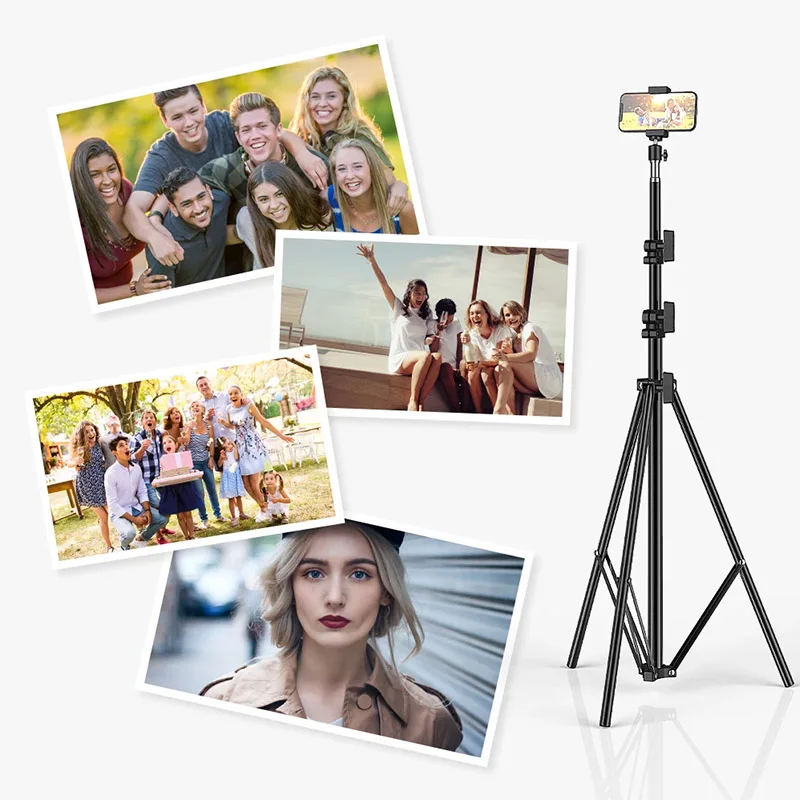 Aluminum Tripod with 1/4 Screw Head for iPhone Gopro Huawei Live Vlog Adjustable Photography Selfie Stick Stand 110cm/160cm