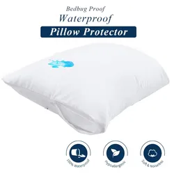 Smooth Waterproof Pillow Protector 1PC 50x70cm / 48x74cm / 21x27Inch / 21x31Inch / 21x37Inch Pillow Cover [Bed Bug Lock]