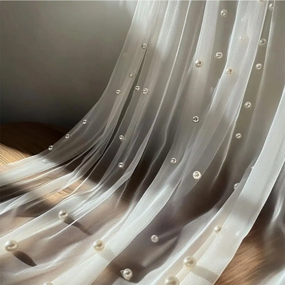 Perlenverzierter Tüll-Tischläufer Transparente Gaze-Tischdecke für Hochzeit/Brautparty/Geburtstagsfeier & Heimdekoration – Detail 15