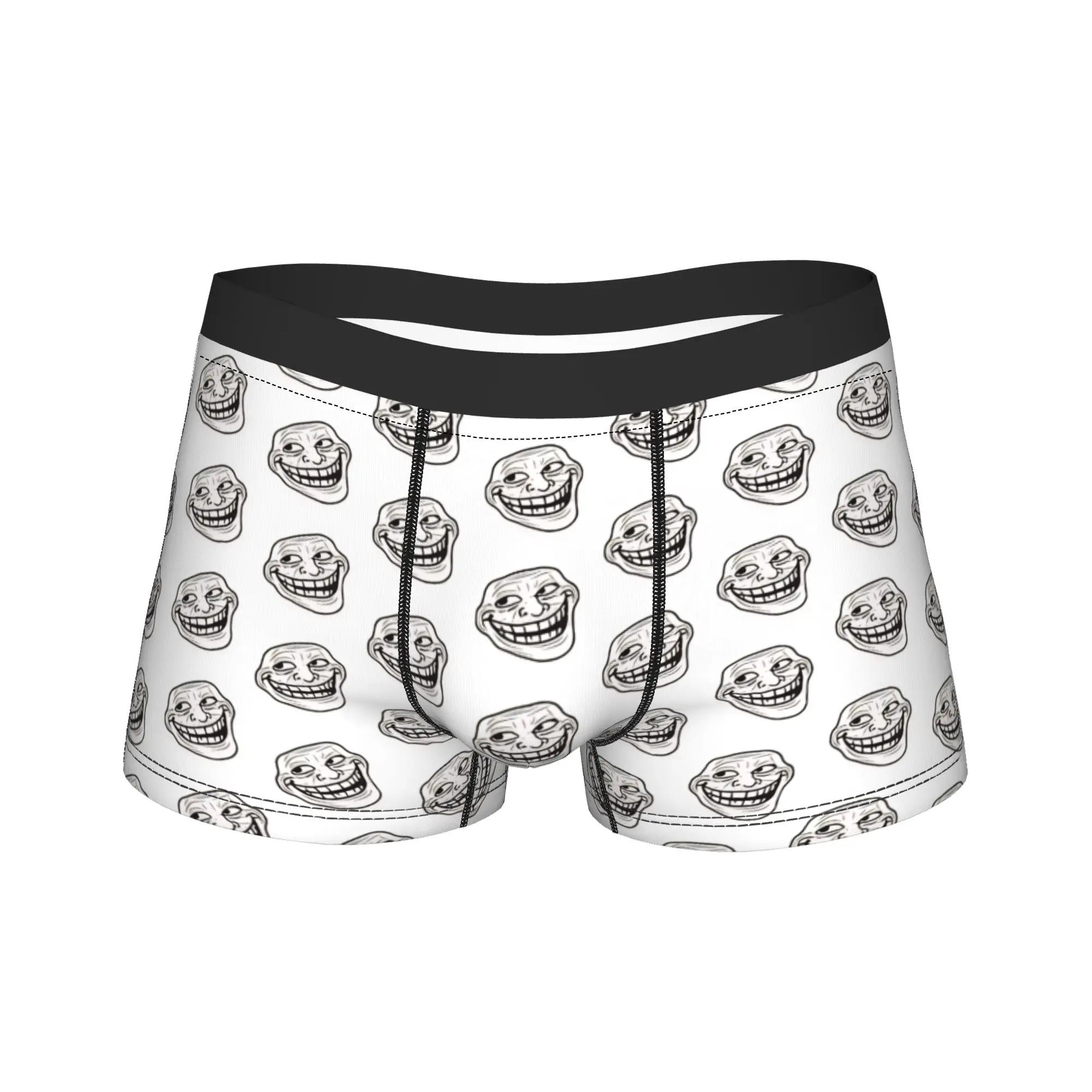Rage Comic Trollface Underwear  Man Underpants Design Novelty Boxer Shorts Hot Sale Boxer Brief Plus Size 2XL