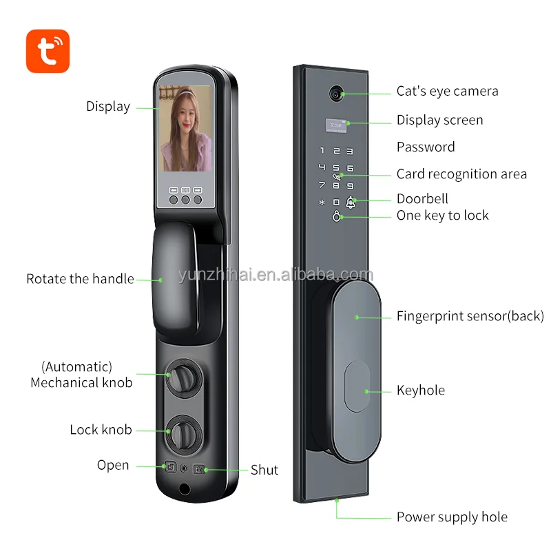 Home Security Tuya App Digitaal Slim Slot Met Camera Voor Voordeur