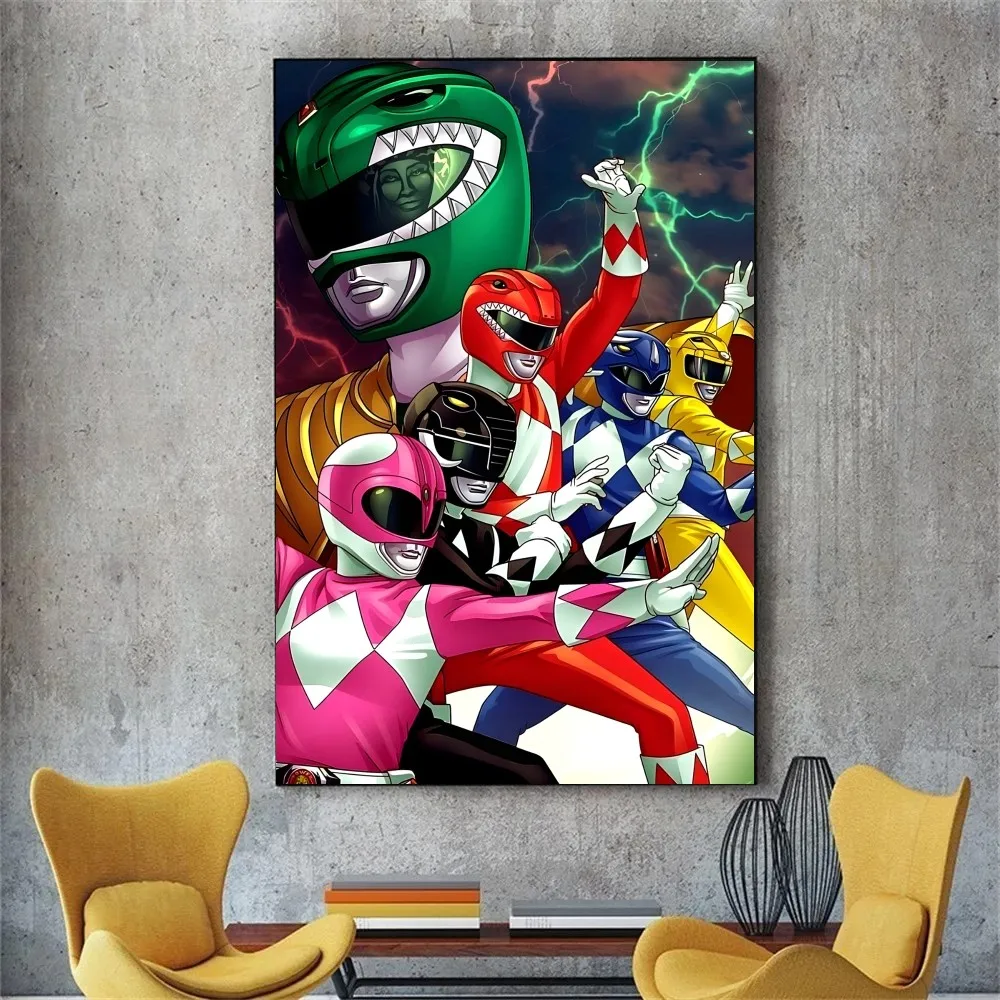 P-PowerS-R-Rangers Poster Print Canvas Painting Wall Art Picture Living Room Home Bedrooom Bar Restaurant Decor