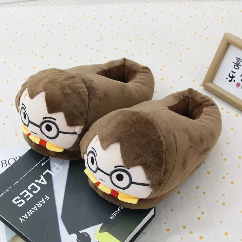 

Гарри Поттер аниме плюшевые тапочки хлопковые тапочки зимние домашние персонализированные хлопковые тапочки пара теплых креативных хлопковых тапочек