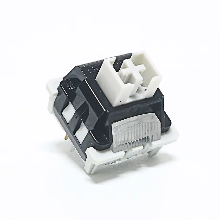 LEOBOG Gray Wood V4 Switch 5PIN Linear POM Pre Lubrication Switches for Custom Mechanical Keyboard Kit Light Guide for AULA F75
