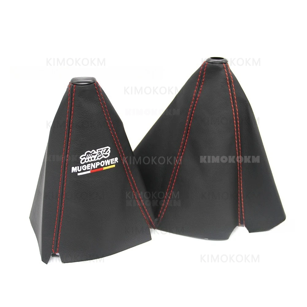 1PCS For Honda Mugen Power JDM Racing Style Red Stitch Car Manual Gear Shift Shifter Knob Collar Gaiter Gear Boot Dust Cover