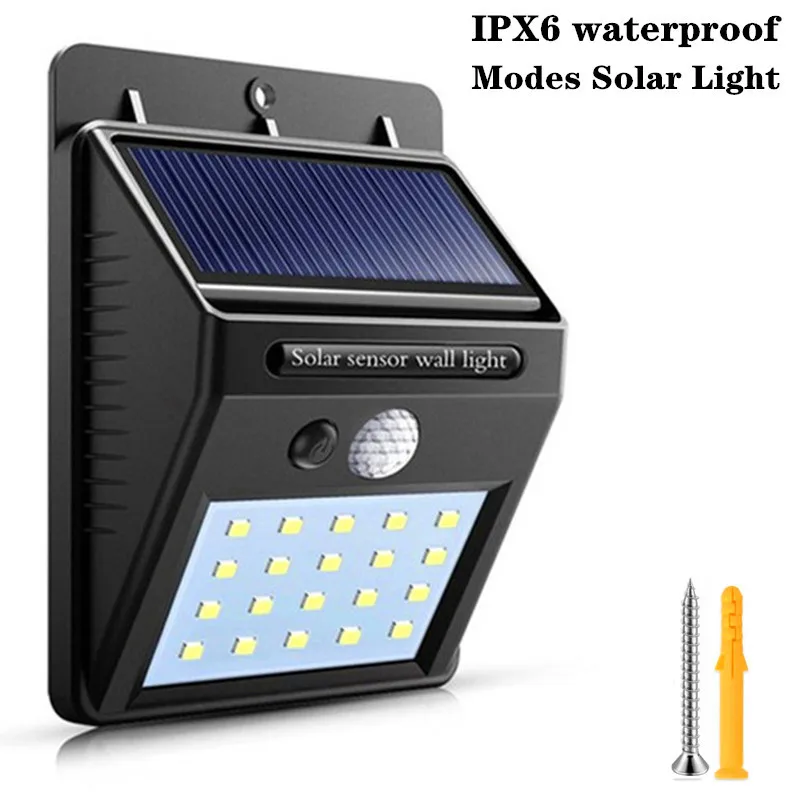 LED Solar Light Outdoor Solar Lamp with Motion Sensor Solar Lights Waterproof Sunlight Solar Power for Garden Decoration