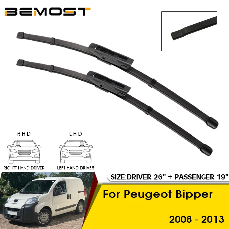 

Car Wiper Blades For Peugeot Bipper 2008-2013 Windshield Windscreen Front Window Blades 26"+19" Car Accessories