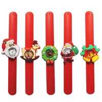 New Silicone Kids Watches Toys Cartoon Santa Claus Elk Bell Christmas Wreath Children Sports Watch Boys Girls Christmas Gifts
