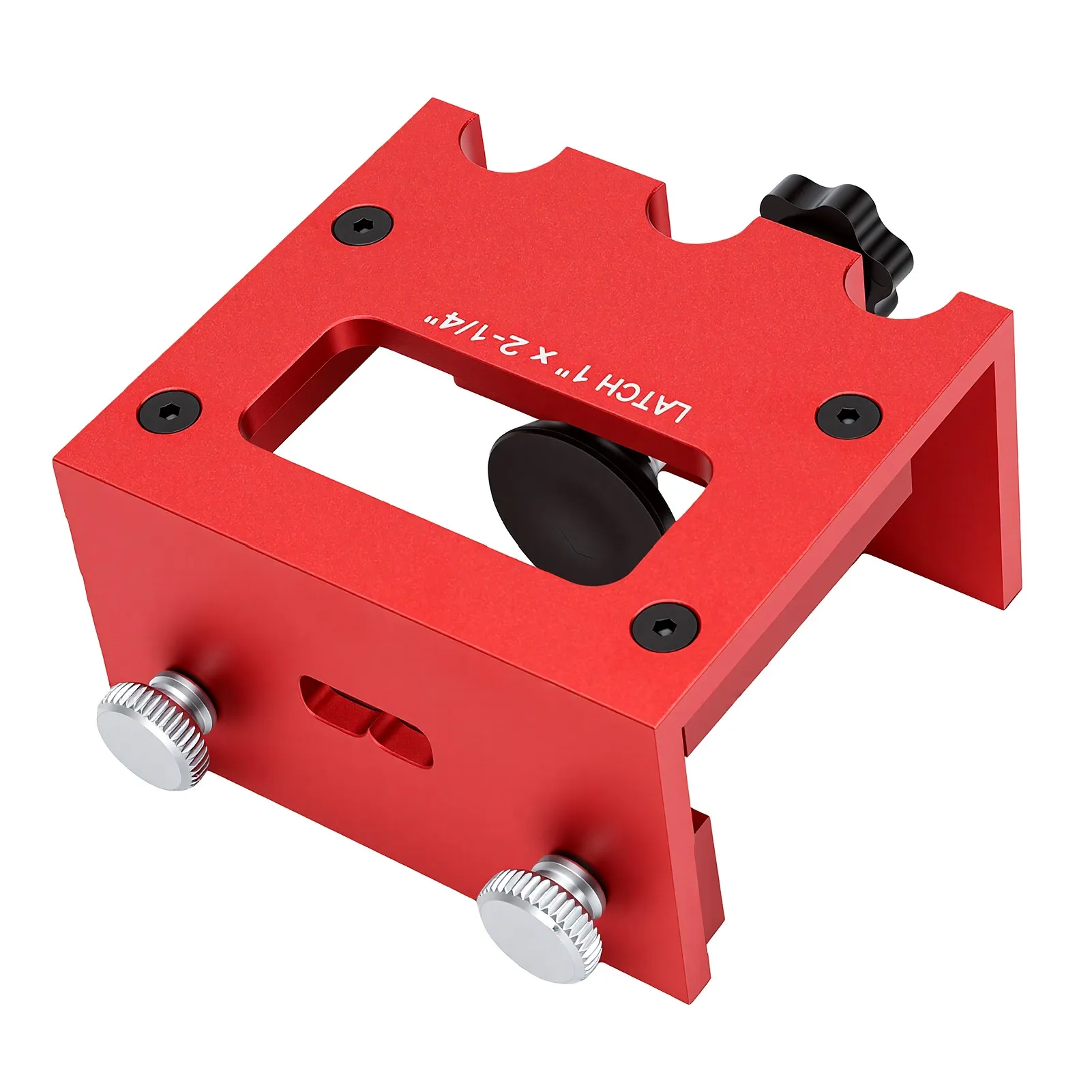 Door Latch Mortise Tool for Router 1 Inchx2-1/4 Inch Door Latch Jig Clamp On Door Aluminum Alloy for 1-3/8 Inch 1-3/4 Inch Wood