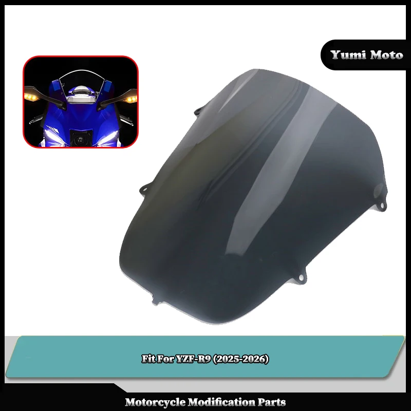 

Motorcycle Sport Touring Windshield Double Bubble Deflector Fit For YAMAHA YZFR9 YZF-R9 2025-2026 YZF R9