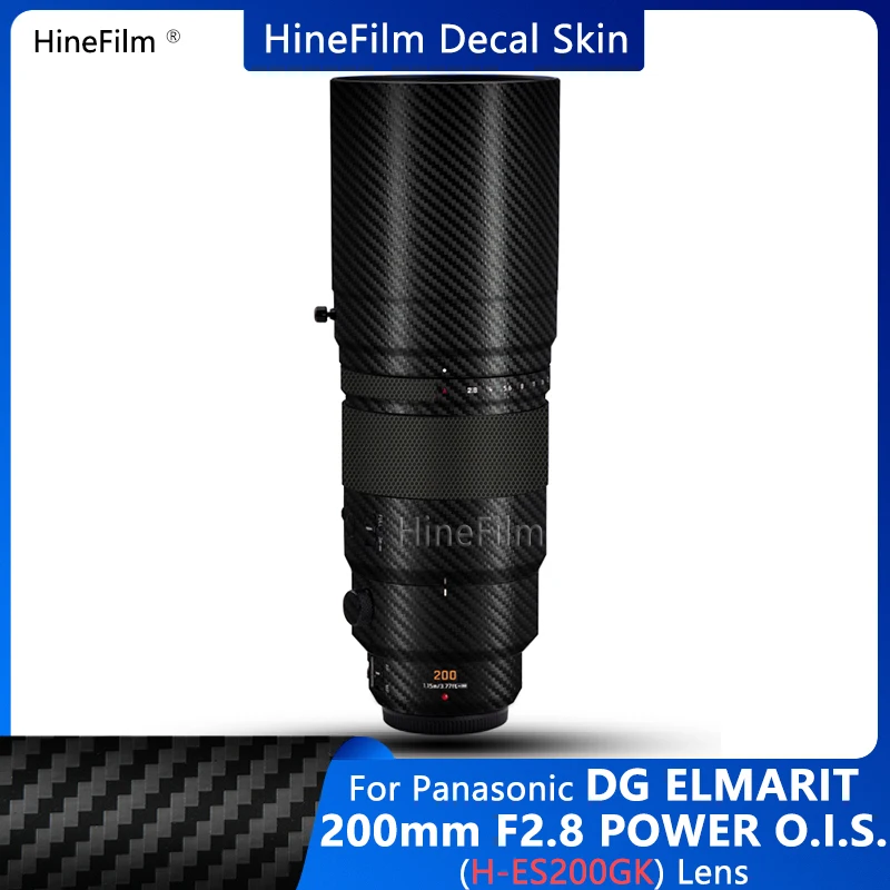 

Hinefilm Skin for LUMIX G 200F2.8 Lens Sticker Wrap Film For Panasonic LEICA DG ELMARIT 200mm / F2.8 Lens Skin Protector H-ES200