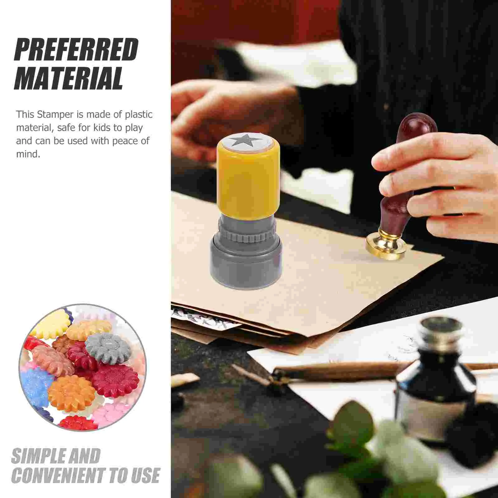 3 Pcs Stamp for School Stamper Homework Seal Education Supply Multifunction Student