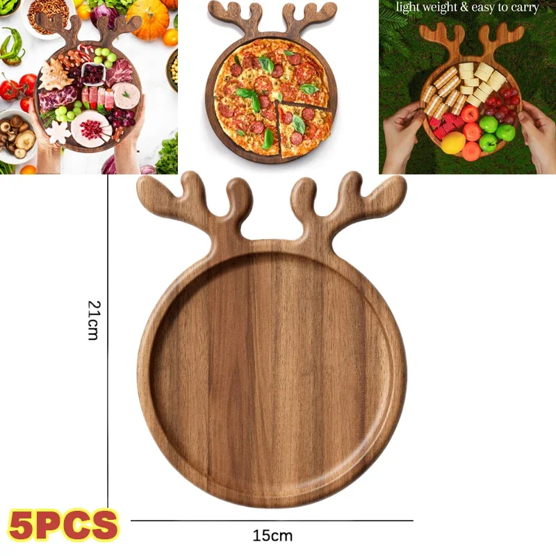 طبق المقبلات صينية عيد الميلاد المزخرفة الحلوى/الوجبات الخفيفة/الفاكهة/الكوكيز طبق تقديم الخشب لوحة الفحم لوازم المطبخ