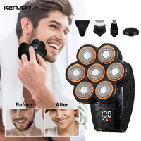 Electric Beard Hair Trimmer 7D Floating Heads Shaver Rechargeable Waterproof Wireless Beard Razor Portable Facial Shaver Machine