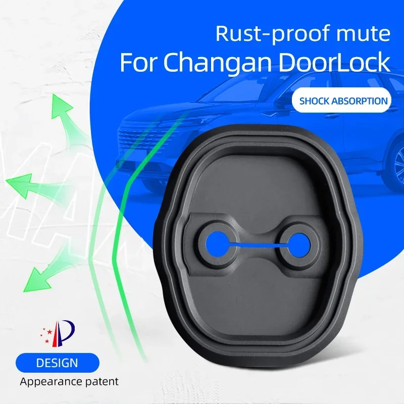 Door Lock Cover Applicable To Changan Series, Silicone Rust-Proof Mute Protector, Shock Absorption,4Pcs Set