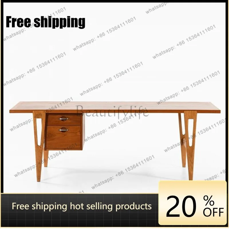 Medieval solid wood desk retro writing desk  simple