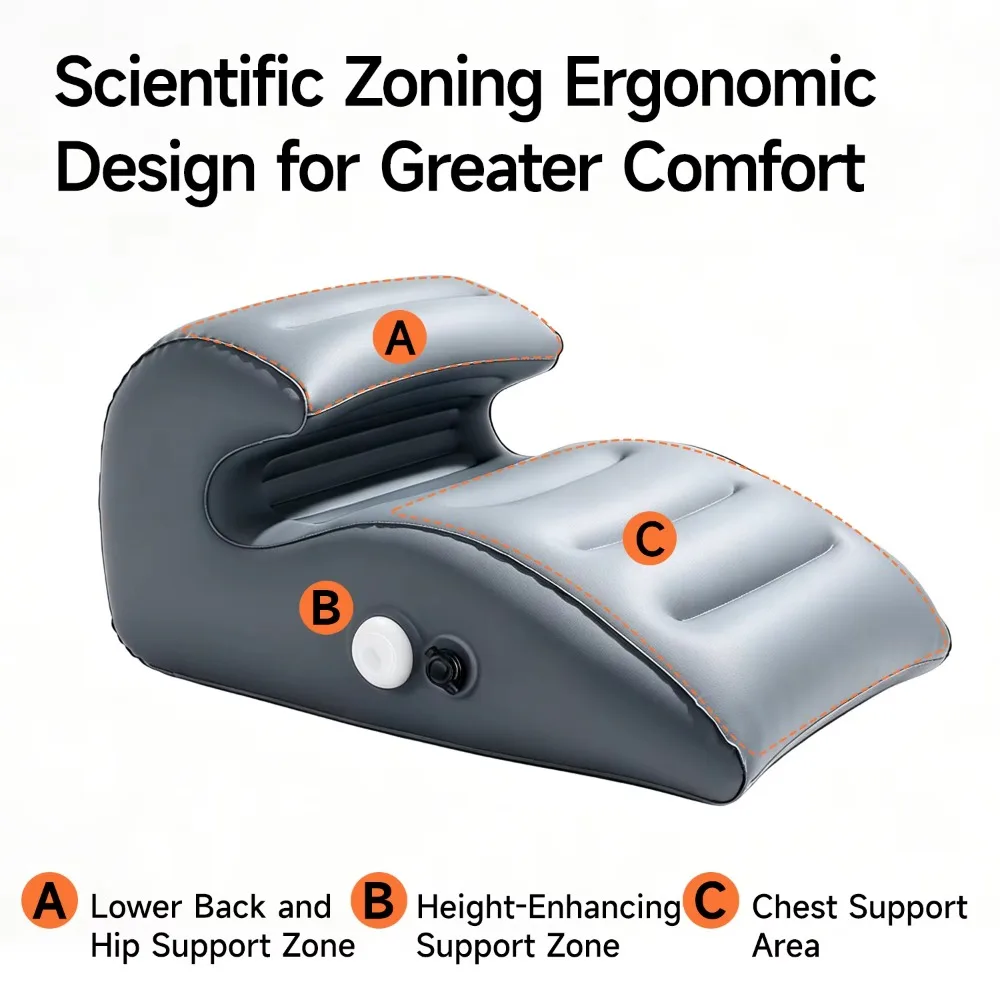 U Shape Inflatable Wedge Pillow Ergonomic Position Adjustment Support Pad Adjustable Firmness Eco-Friendly Waterproof