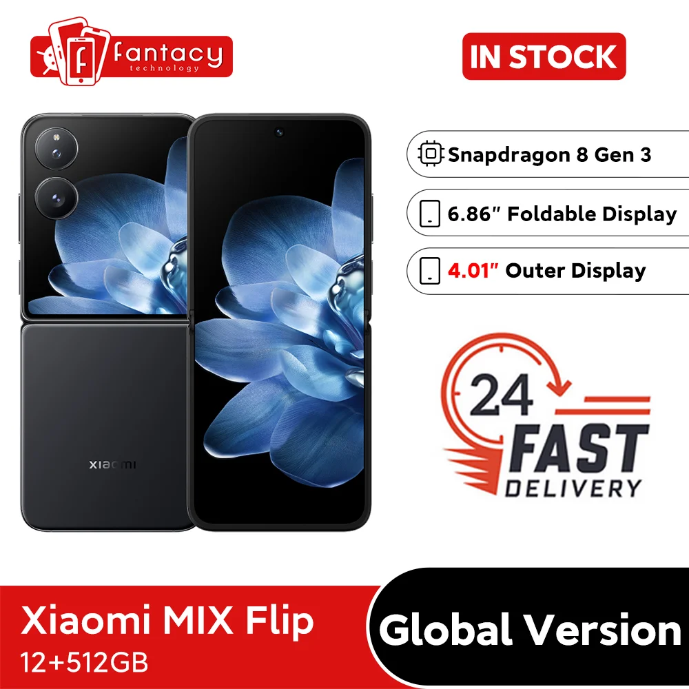 

2024 World Premiere Xiaomi MIX Flip Global Version 12GB 512GB Foldable 4.01" Outer Display Snapdragon 8 Gen 3 Leica 50MP Camera