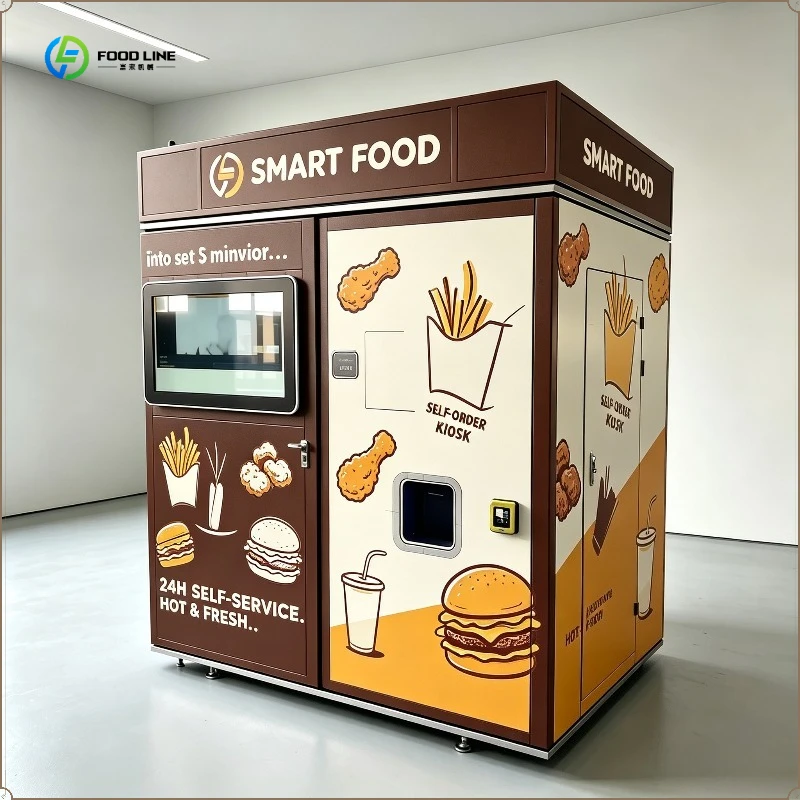 French Fries Vending Machine Intelligent Hot Crispy Fries Vending Kiosk for Airport High Footfall Place FL Customized