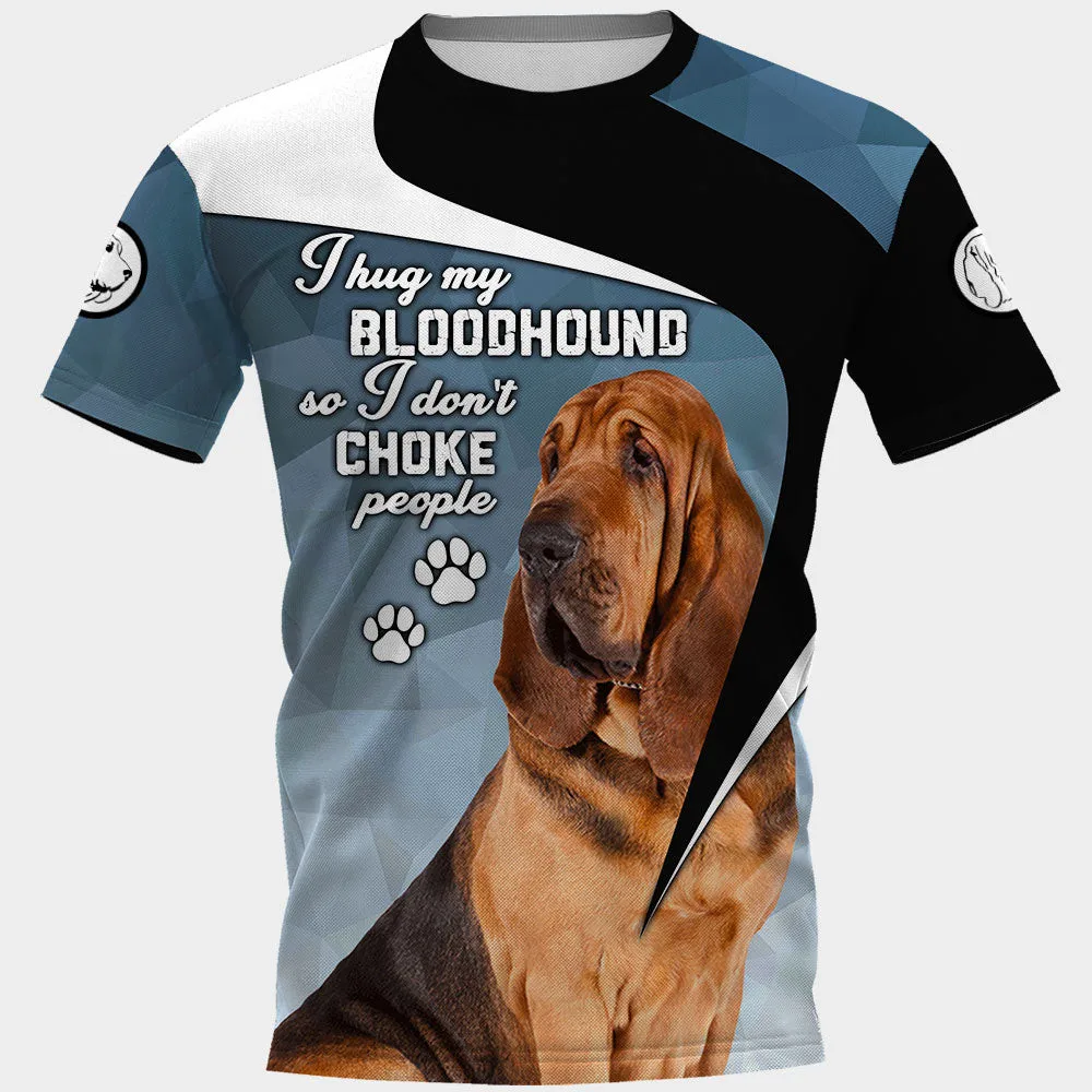 HX Animals T-shirts 3D Graphic Choke People T-Shirt Animals Dogs Bloodhound Tees St Bernard Tops Unisex Streetwear