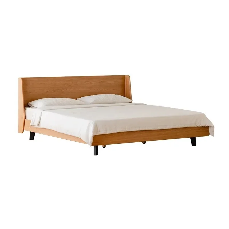 Cherry Toast Softbag Solid Wood Bed Nordic Double Sandwich Bed
