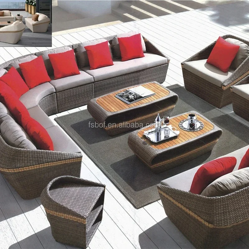 Supper Nice Rattan Sofa New Design  Garden Outdoor Furniture Rattan Sofa Set A7004