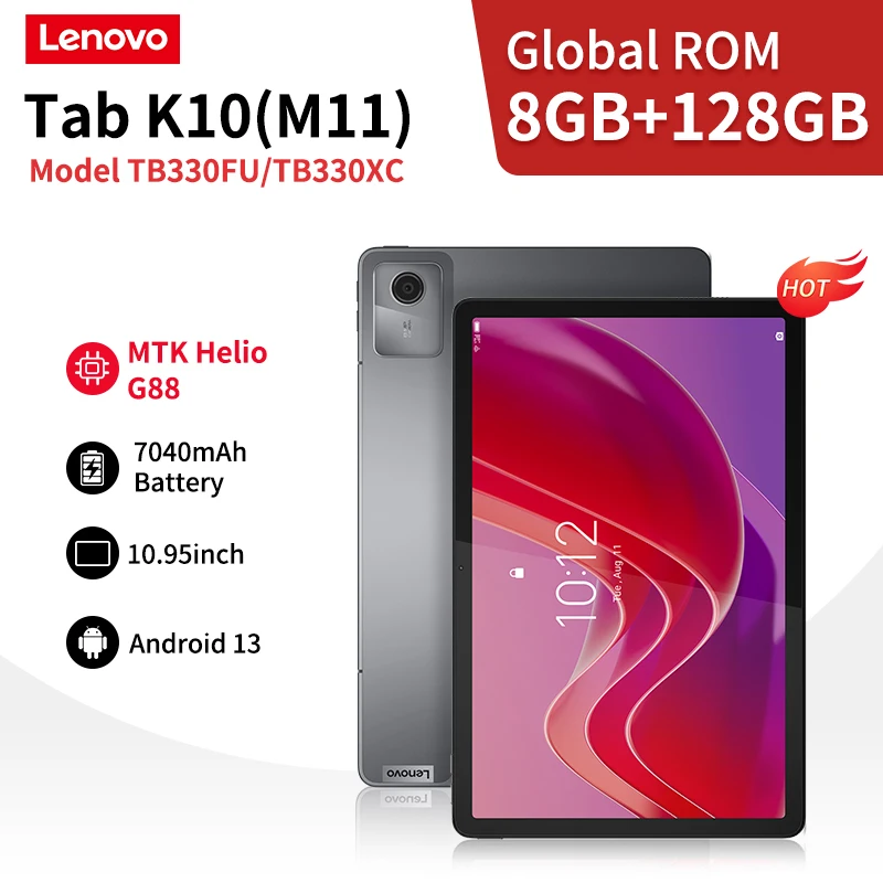 

Global Rom Lenovo K10 M11 8 ГБ 128 ГБ 90 Гц MediaTek Helio G88 10,95-дюймовый экран GPS 7040 мАч Поддержка планшетов OTA Zhaoyang K10