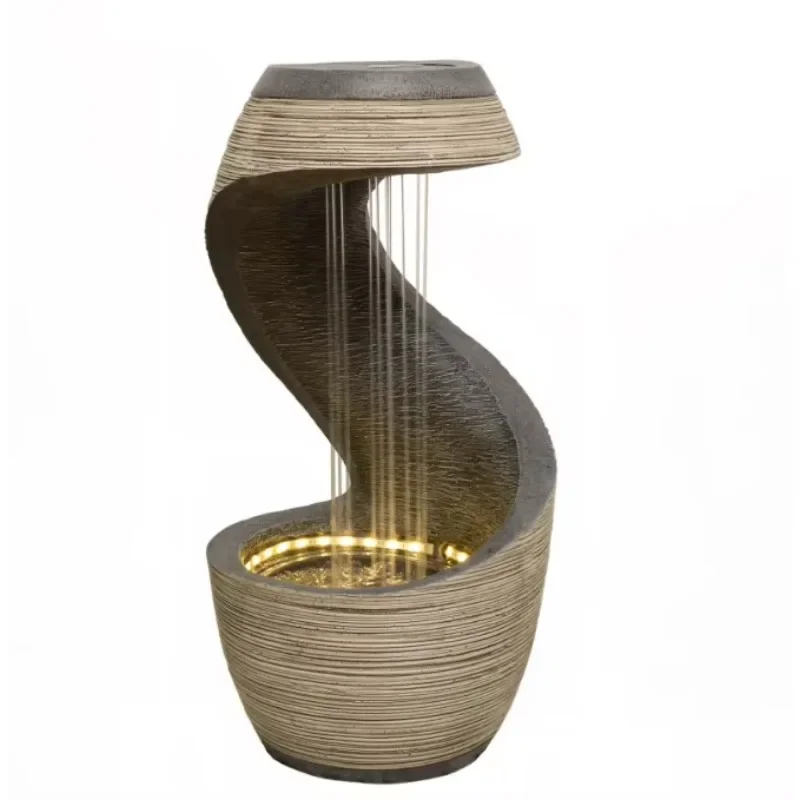 

Уличный водопадный фонтан из геометрической смолы для дома и сада, патио или предметов интерьера