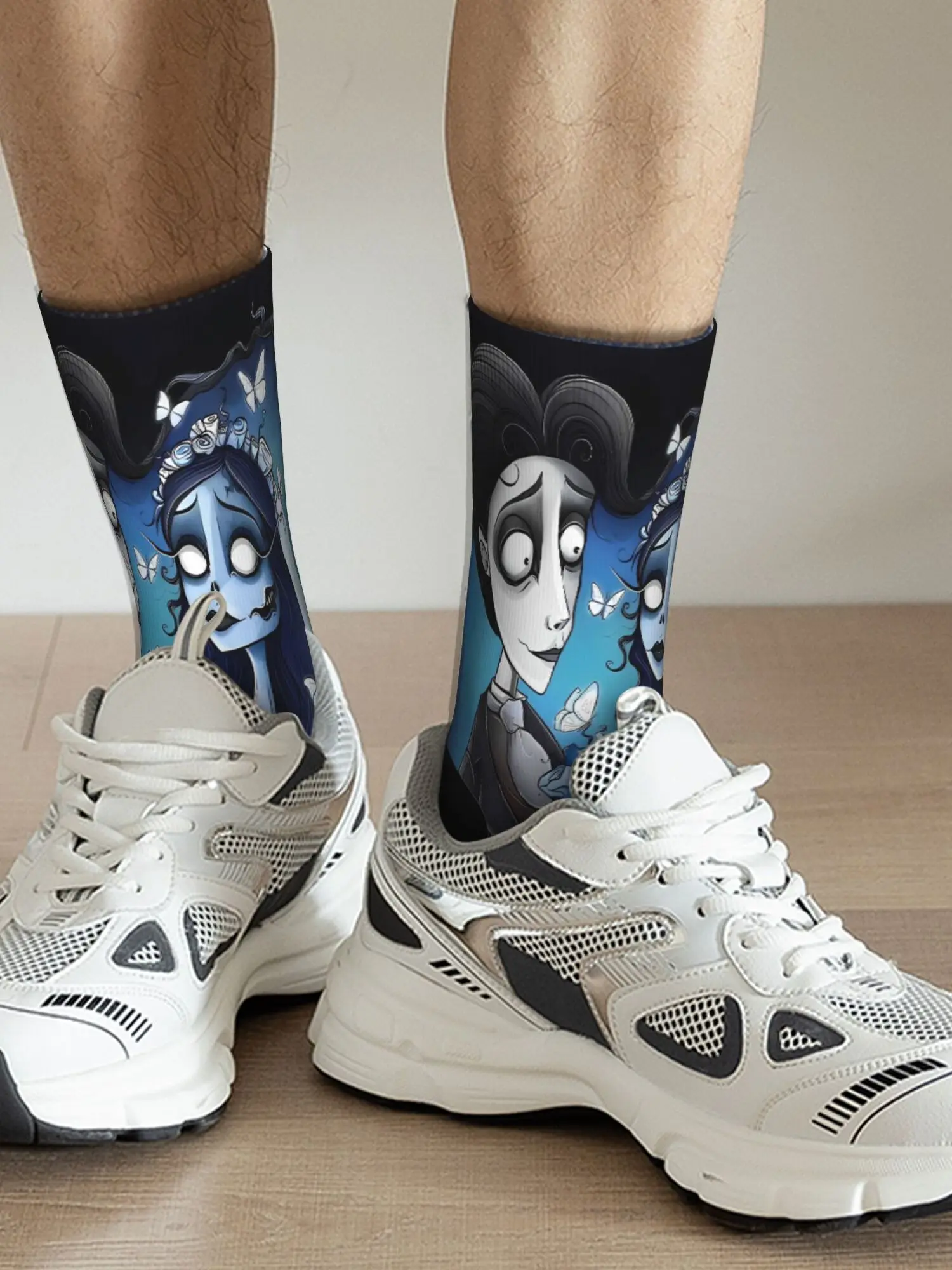 Chaussettes de mariée du film animé c-corpse, bas amusants d'hiver antidérapants pour adultes et hommes, chaussettes de sport confortables imprimées pour course à pied