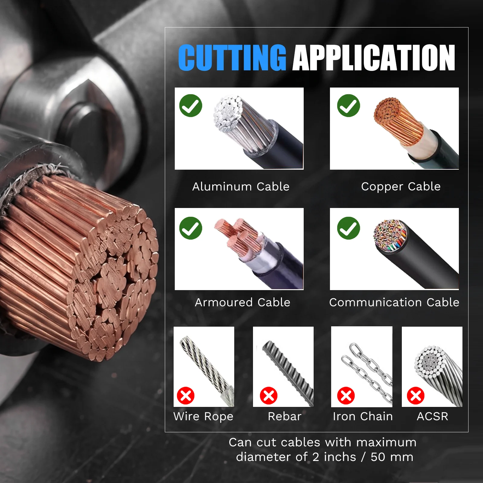SWANSOFT Electric Hydraulic Cable Cutter 2