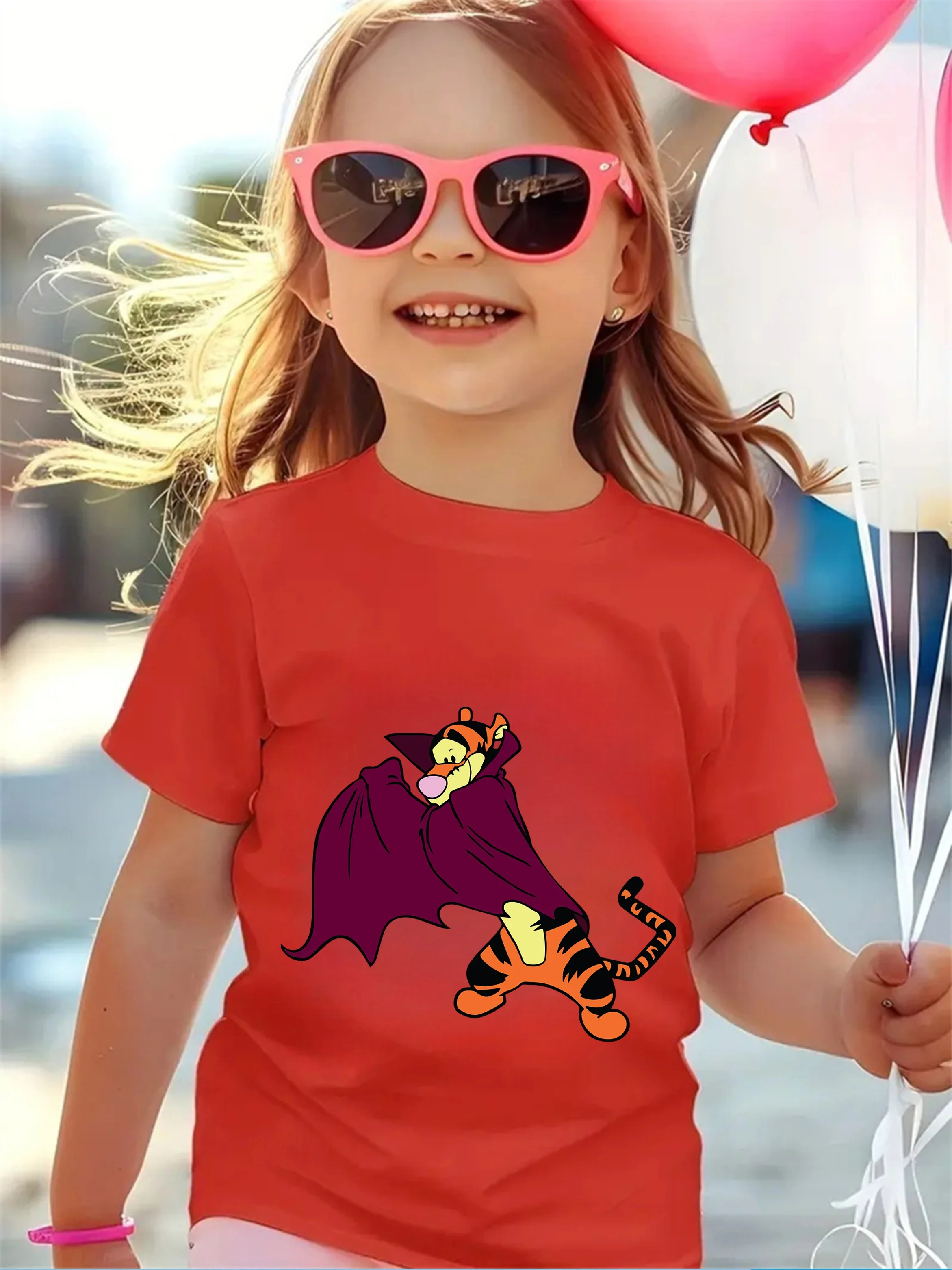 

Fashion Street Winnie-the-Pooh Crew Neck Tshirt 2026 3-14Y Summer Boys Girls Cute Kawaii Cartoon Hot Outdoor Casual
