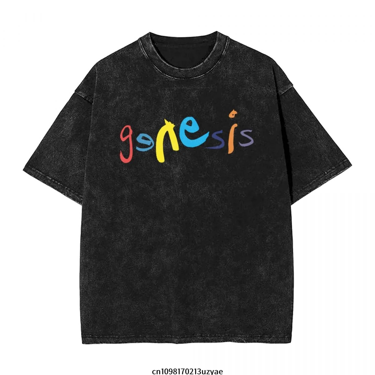 

Мужская винтажная хлопковая футболка с короткими рукавами Genesis Band, летняя футболка в стиле хип-хоп