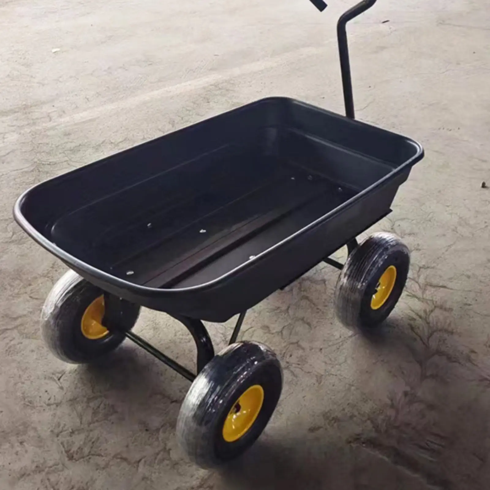 55L Garden Dump Wagon Large Capacity Garden Hauling Trolley Heavy-duty Wagon Yard Equipment for Outdoor Farm Home Beach Cart