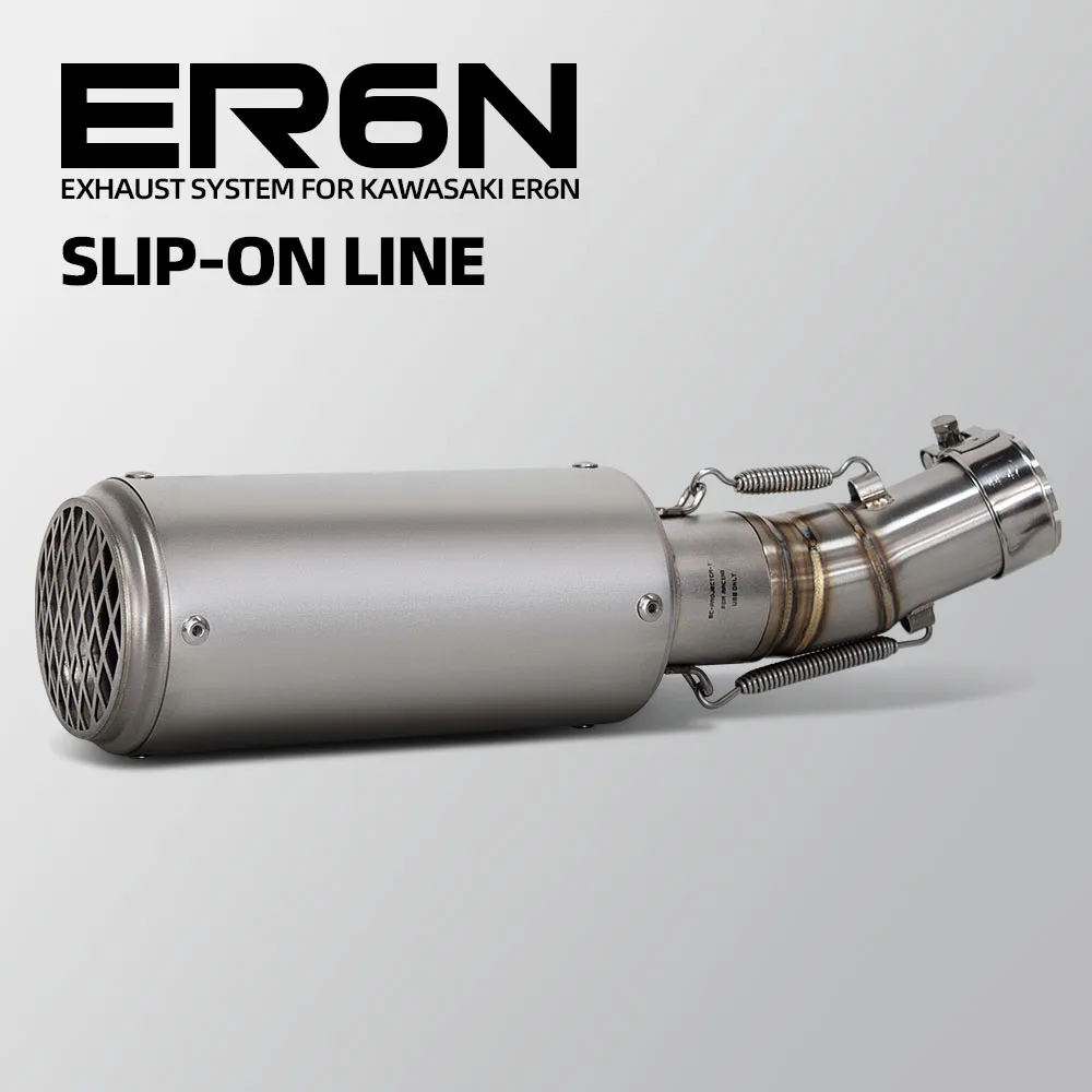 

ER6N exhaust Slip on Line Project Muffler For Kawasaki ER6N ER6F 2006-2022 Motobike exhaust pipe racing mid tube moto kit
