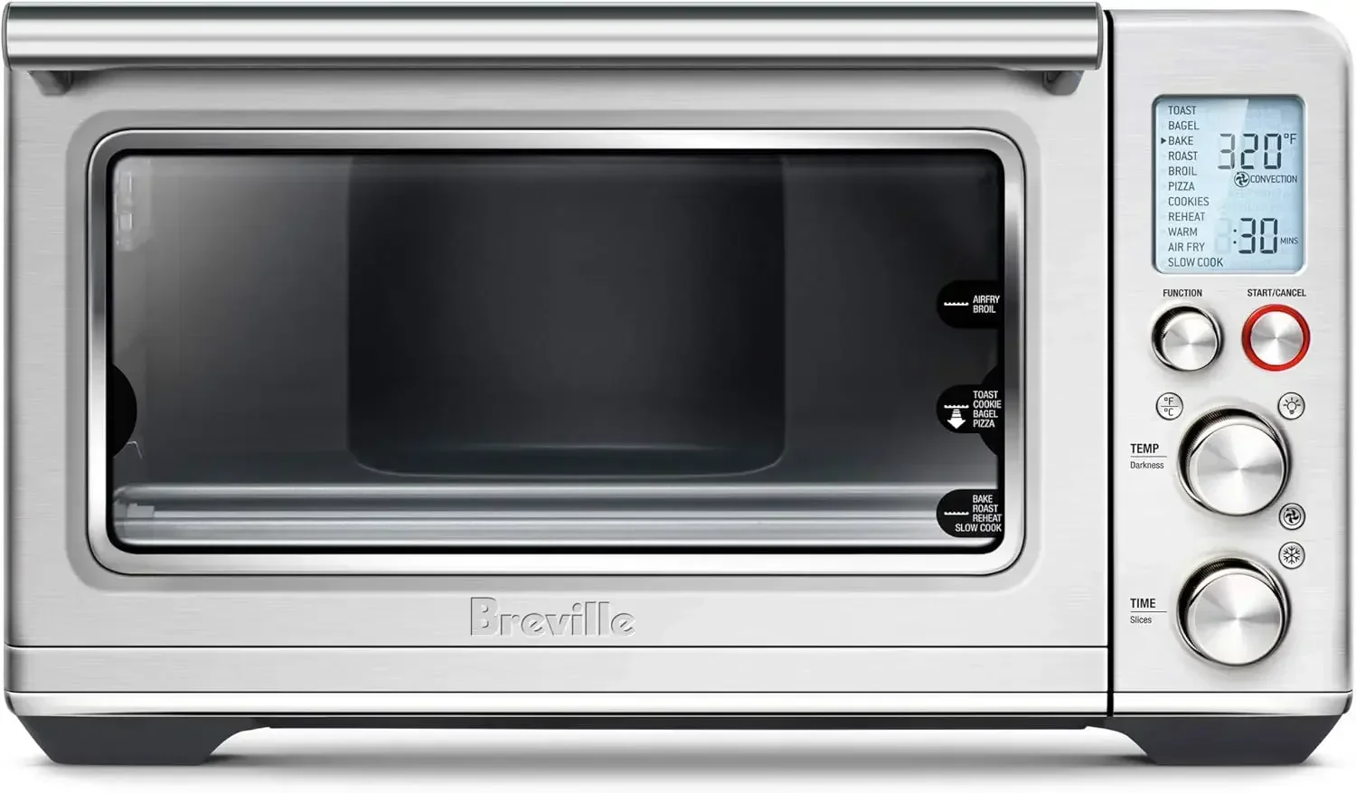 Breville, o Forno Inteligente ®   Fritadeira de ar, forno de bancada de convecção, combinação de forno torradeira fritadeira de ar, BOV860BSS, aço inoxidável escovado