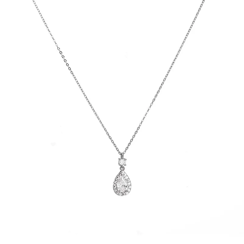 Temperament Water Drop Extremely Thin Necklace Women's Light Luxury Temperament Clavicle Chain