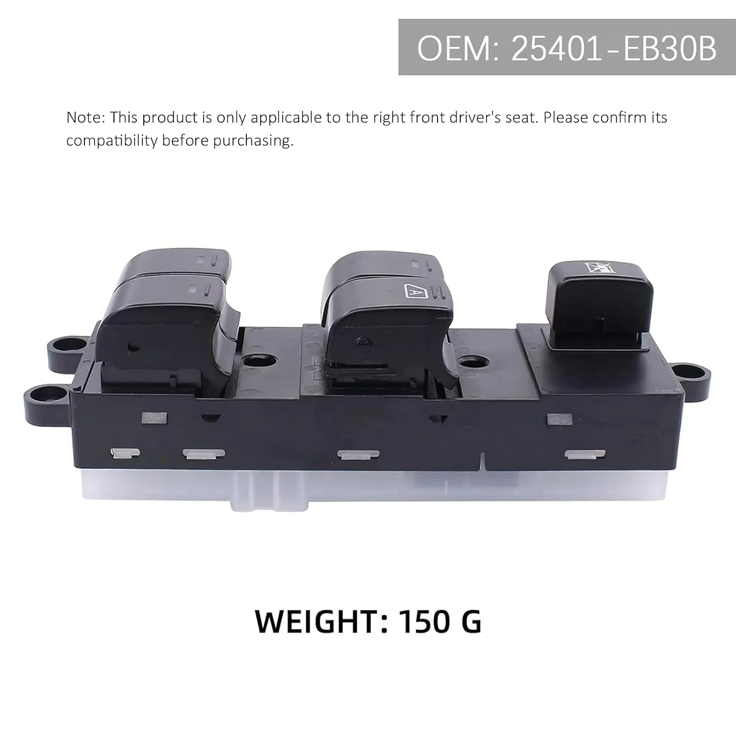 Car Window Master Switch 25401EB30B Power Window Switch Front Right Electric for N-issan Navara D40 Qashqai J10 J11 Pathfinder 4