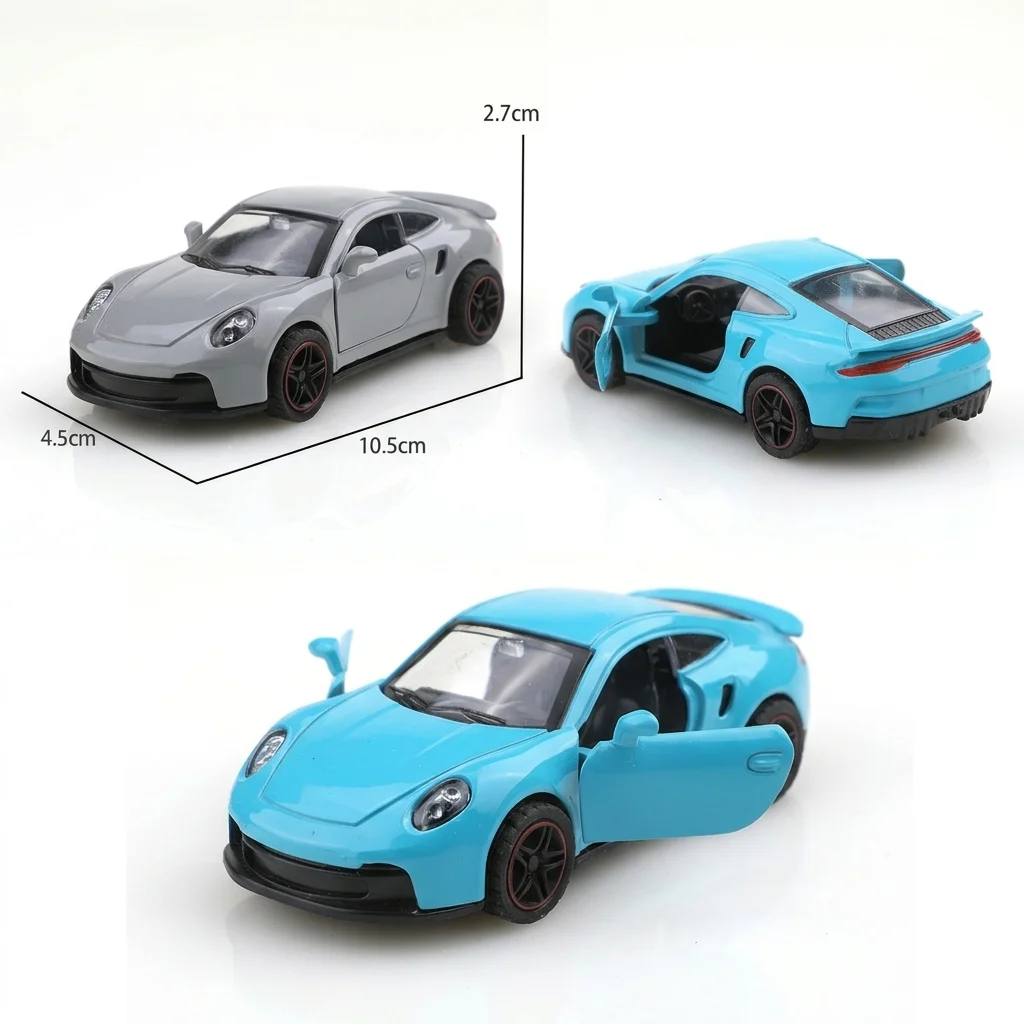 

(Corrugated box) 1/43 scale police car and sports car die-cast toy car, pullback function, boy's toy, best birthday gift.