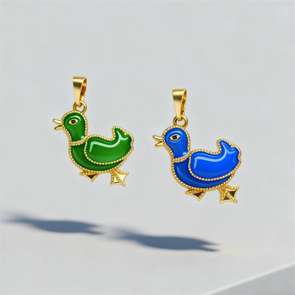 4 stuks hangers messing zirkonia emaille schattige eend bedels stijlvol voor diy sieraden ketting armband maken accessoires voor vrouwen mannen