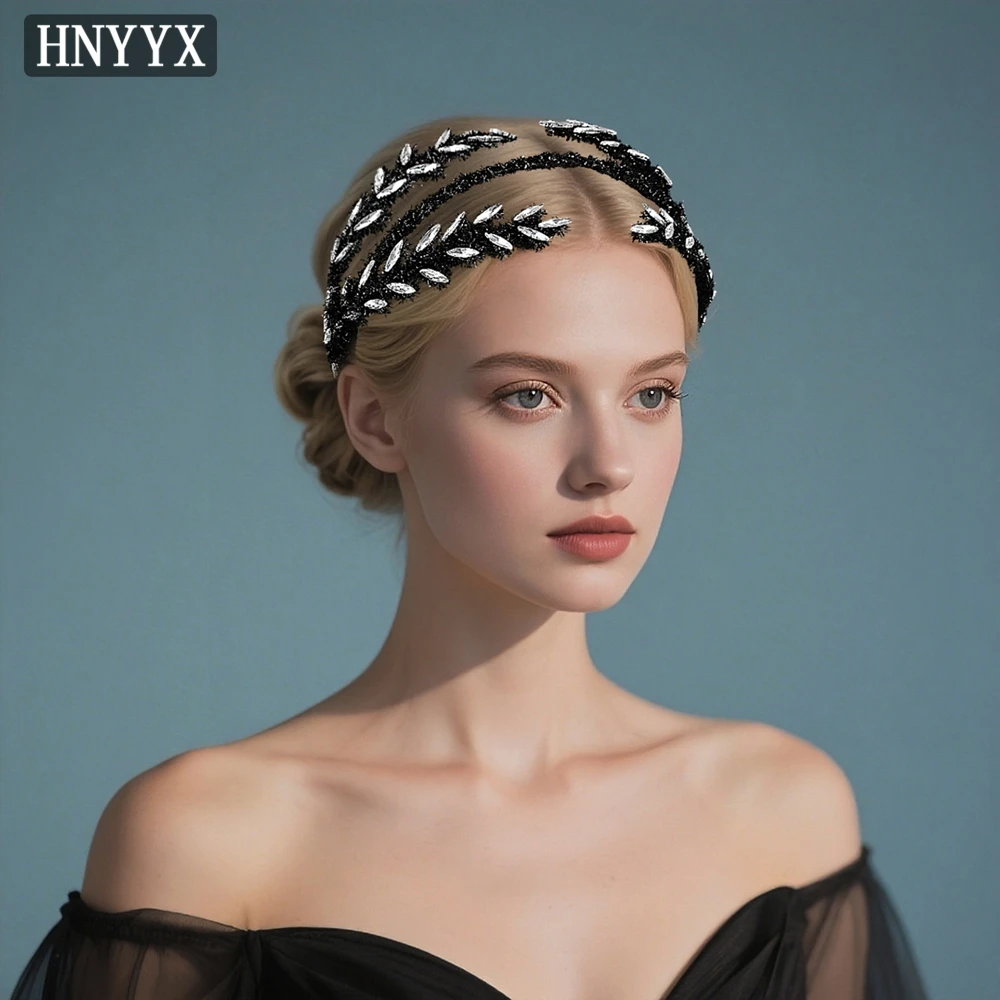 

HNYYX Minimalist Rhinestone Headband Bridal Wedding Hair Accessory Leaves Headpiece Elegant Gorgeous Headwear Hair Jewelry A386