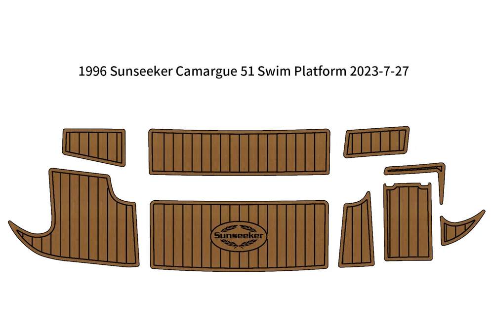 1996 Sunseeker Camargue 51 Swim Platform Boat EVA Faux Teak Deck Floor Pad