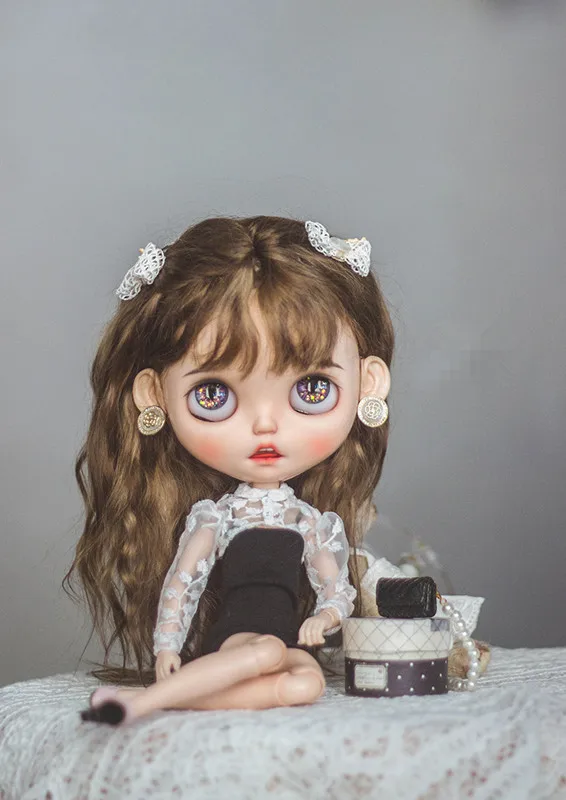 The Blythes doll suit is suitable for the new 1/6 size pure pure style Organza jacket + sexy black strap two pieces for women