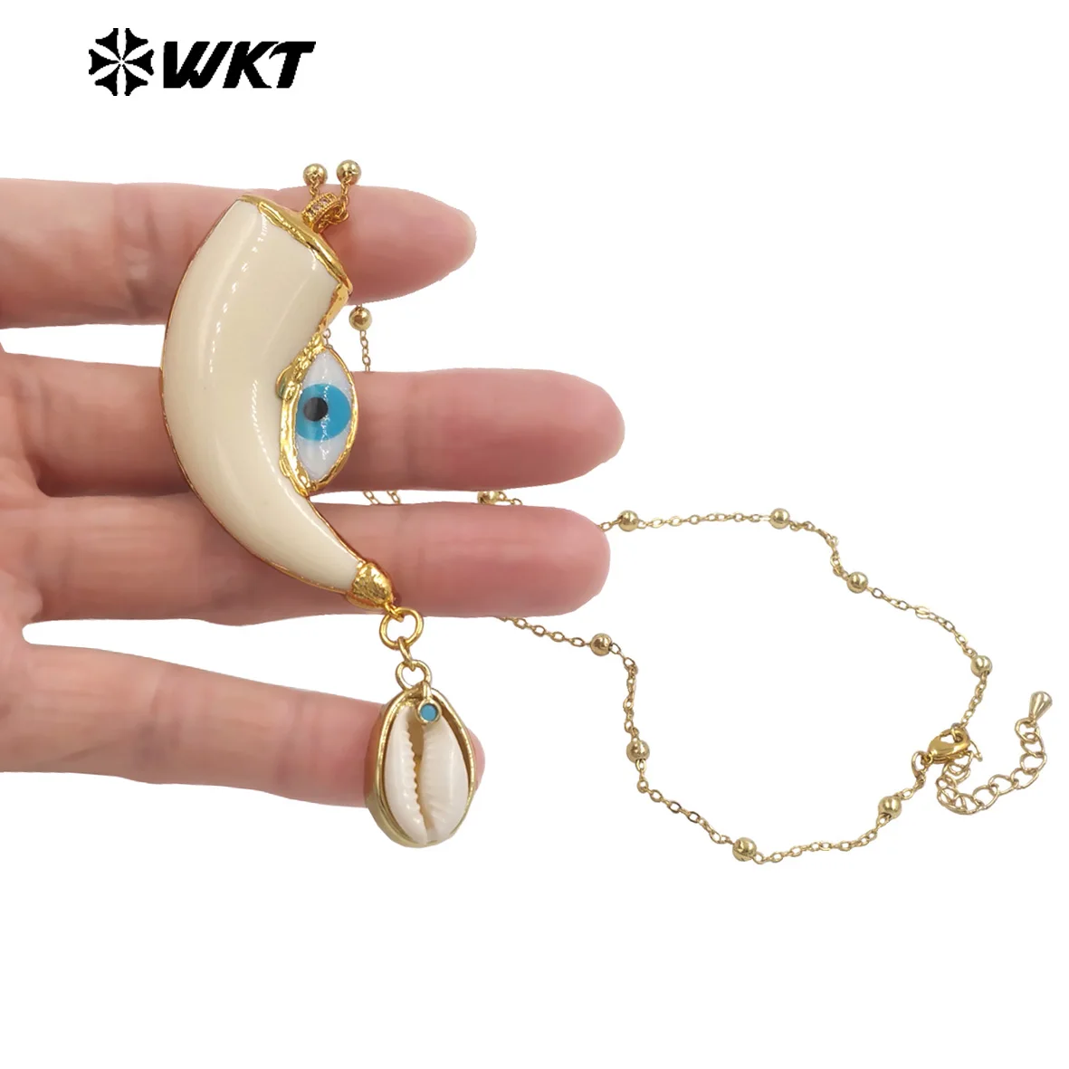 WT-JN355 Wonderful Special Natural Shell Popular 18inch Necklace With Real Gold Plated  For Friends Wedding Jewelry