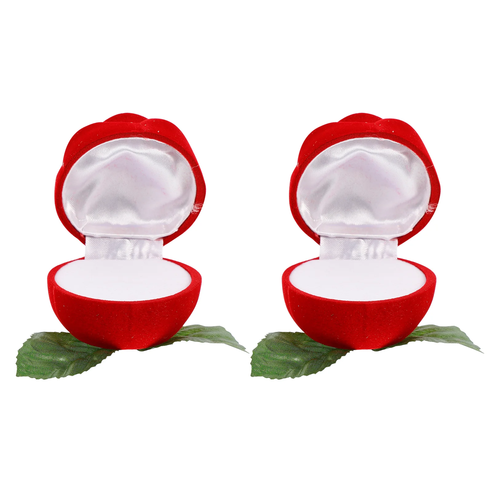 2pcs Fashion Jewelry Box Shape Ring Packing Box Creative Jewelry Storage Box (Red) ring case ring box